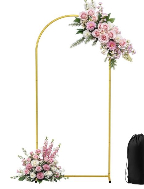 EMATR Wedding Arch Backdrop Stand 7.2 FT Gold Metal Background Arch Stand EMATR Wedding Arch Backdrop Stand 7.2 FT Gold Metal Background Arch Stand