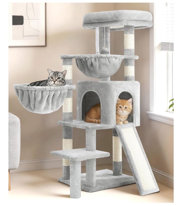 Gitelsnour Cat Tree Tower with Condo, 2 Baskets, Large Platform GCT003SW Gitelsnour Cat Tree Tower with Condo, 2 Baskets, Large Platform GCT003SW
