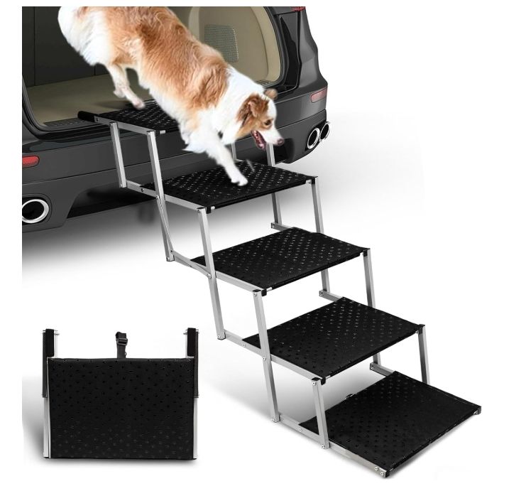 Niubya Dog Ramps for Cars, Portable Folding Dog Stairs for Cars, SUV, Trucks Niubya Dog Ramps for Cars, Portable Folding Dog Stairs for Cars, SUV, Trucks