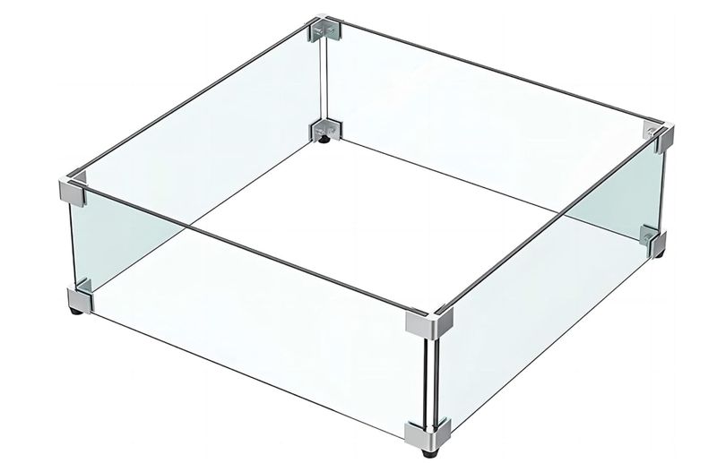 MESIDA 15"x15"x6" Fire Pit Glass Wind Guard, Tempered Glass Firepit Table Shield MESIDA 15"x15"x6" Fire Pit Glass Wind Guard, Tempered Glass Firepit Table Shield