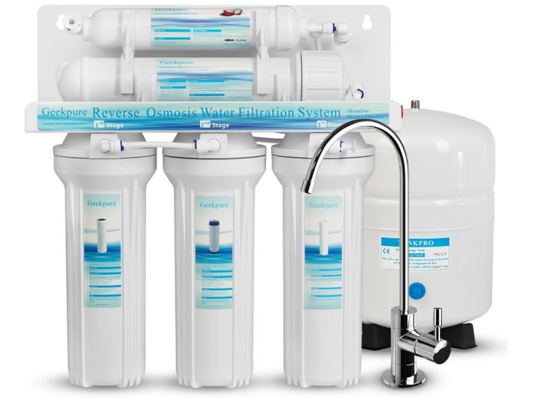 Geekpure 5 Stage Reverse Osmosis Drinking RO Water Filter System 75GPD