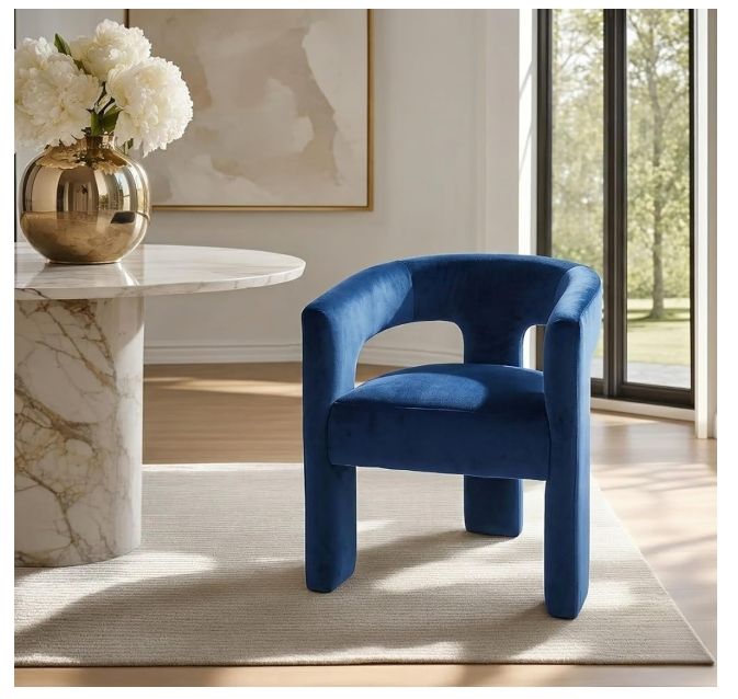 Modern Dining Barrel Chairs, Accent Velvet Upholstered Sherpa Chair Modern Dining Barrel Chairs, Accent Velvet Upholstered Sherpa Chair