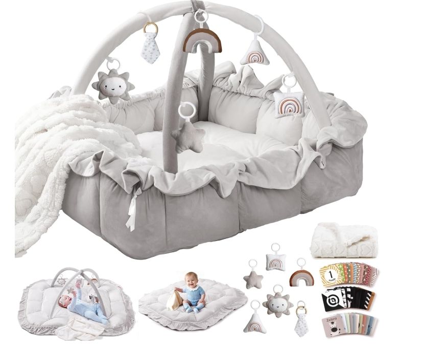 5-in-1 Plush Baby Play Gym, Baby Play Mats, Convertible Baby Gym with Blanket 5-in-1 Plush Baby Play Gym, Baby Play Mats, Convertible Baby Gym with Blanket