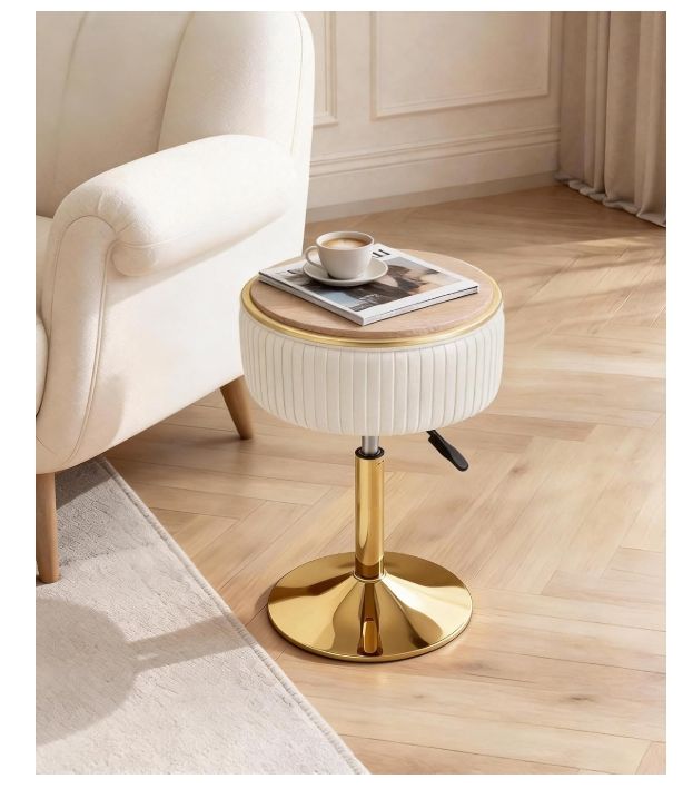 LITZFUR Adjustable Vanity Stool, Swivel Vanity Chair with Storage LITZFUR Adjustable Vanity Stool, Swivel Vanity Chair with Storage