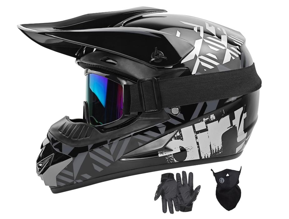 Motocross Helmets Youth Kids Dirt Bike, ATV, Off-Road, Mountain Bike Motorcycle XL