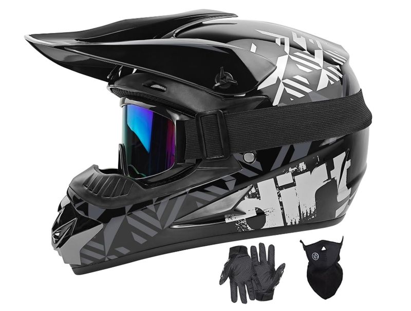 Motocross Helmets Youth Kids Dirt Bike, ATV, Off-Road, Mountain Bike Motorcycle XL