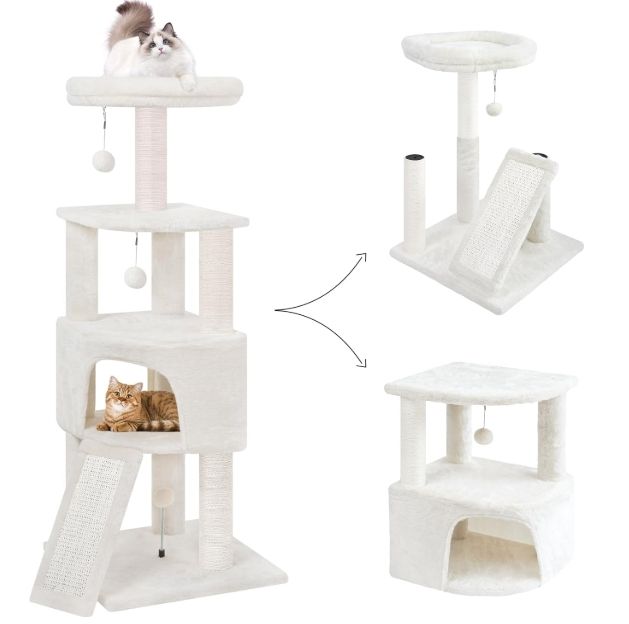 HUITREE 45in Cat Tree Tower with Big Condo for Indoor Cats,Cat Tower with Scratching HUITREE 45in Cat Tree Tower with Big Condo for Indoor Cats,Cat Tower with Scratching