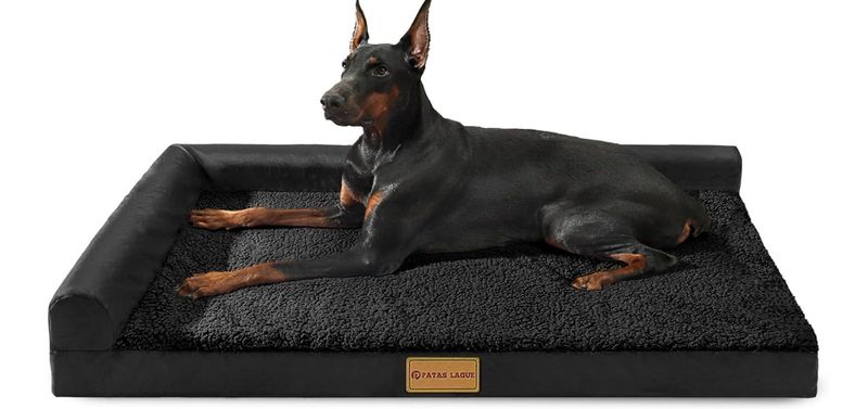 Patas Lague Orthopedic Large Dog Bed Pet Sofa Beds 91x61cm Black | L Patas Lague Orthopedic Large Dog Bed Pet Sofa Beds 91x61cm Black | L