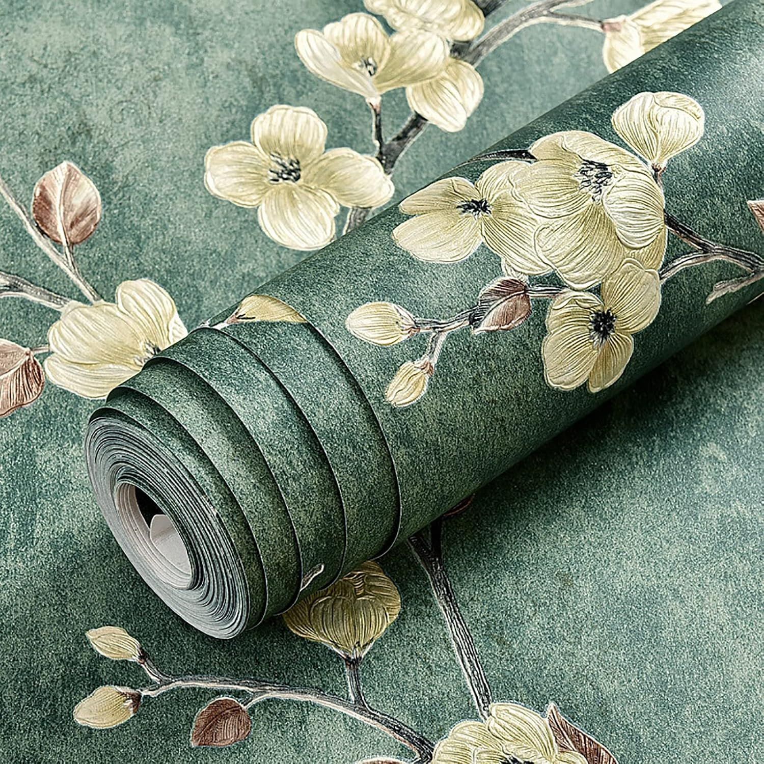 Floral Contact Paper,Self Adhesive Wallpaper,Removable Peel and Stick Floral Contact Paper,Self Adhesive Wallpaper,Removable Peel and Stick