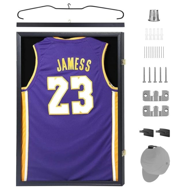 Nice C Jersey Sweater Frame Display Case, Wood Jersey Shadow Box (1 Pack)
