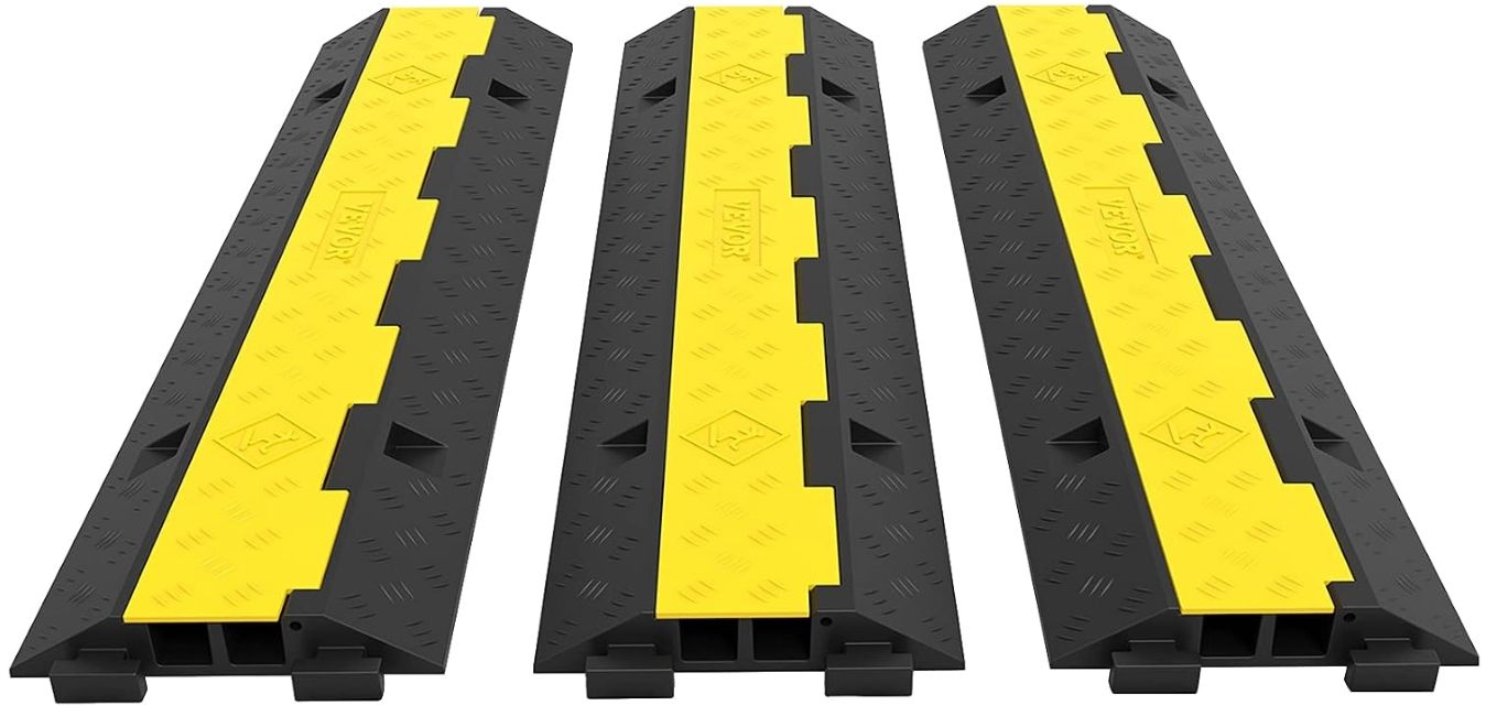 VEVOR Cable Protector Car Dual Channel Rubber Channel Cable Protector Capacity 11000lbs