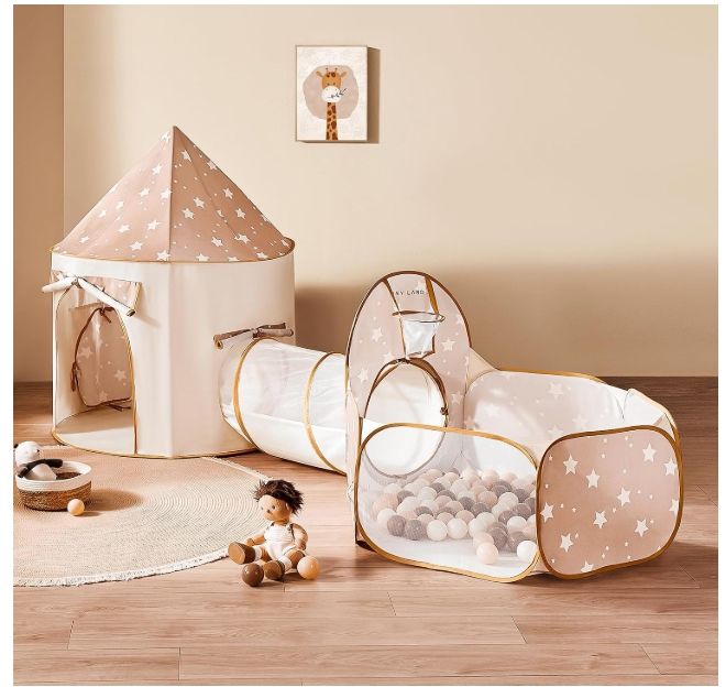 Tiny Land Kids Play Tent with Tunnel, Pop-Up Tent & Ball Pit for Toddlers Tiny Land Kids Play Tent with Tunnel, Pop-Up Tent & Ball Pit for Toddlers