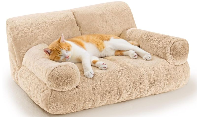 Gimars Upgrade Large Cat Couch Bed-Added 12% More Stuff Sponge, Orthopedic Gimars Upgrade Large Cat Couch Bed-Added 12% More Stuff Sponge, Orthopedic