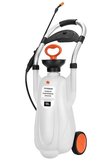 VIVOSUN 3.2 Gallon Lawn and Garden Wheeled Pump Compression Sprayer VIVOSUN 3.2 Gallon Lawn and Garden Wheeled Pump Compression Sprayer
