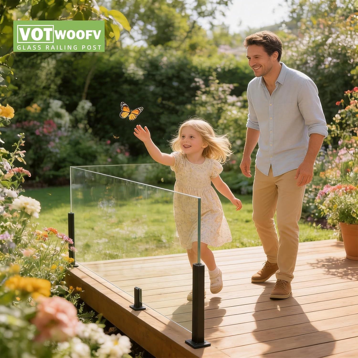 VoTwoofy Glass Railing Post System 23.62"