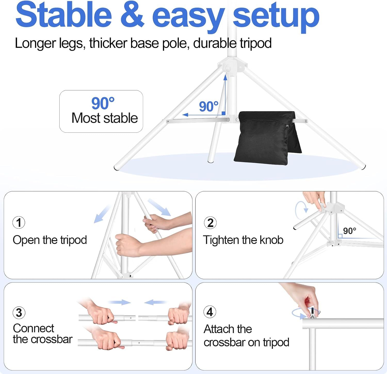 EMART Backdrop Stand Kit Adjustable Background Support System Kit