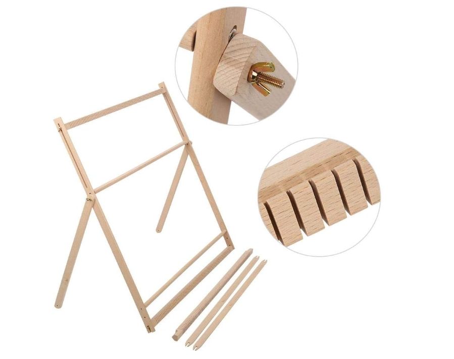 Wooden Multi-Craft Weaving Loom, Large Frame DIY Hand Weaving Machine Adjustable Wooden Multi-Craft Weaving Loom, Large Frame DIY Hand Weaving Machine Adjustable