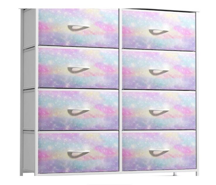 Sorbus 8 Drawers Dresser for Bedroom, Closet, Office and more (Tie Dye Pastels)