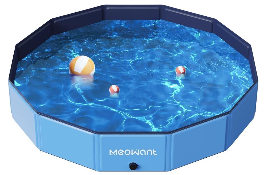 Meowant Dog Pool 8ft, Foldable Dog Pools for Large Dogs, Paddling Pool for Children