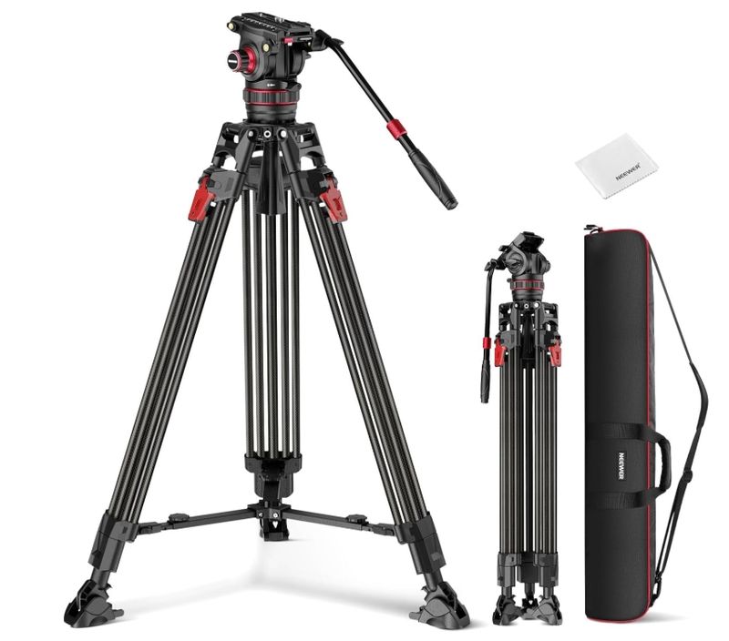 NEEWER 78" Video Camera Tripod Carbon Fiber with Damping Adjustable Fluid Head NEEWER 78" Video Camera Tripod Carbon Fiber with Damping Adjustable Fluid Head