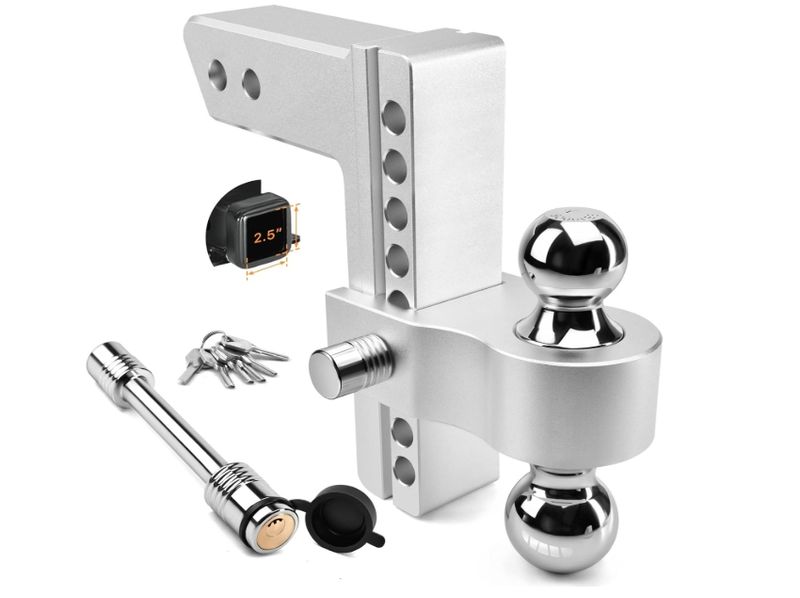 Adjustable Trailer Hitch - Tlvuvmo Aluminum Drop Hitch (Fits 2.5'' Receiver) Adjustable Trailer Hitch - Tlvuvmo Aluminum Drop Hitch (Fits 2.5'' Receiver)