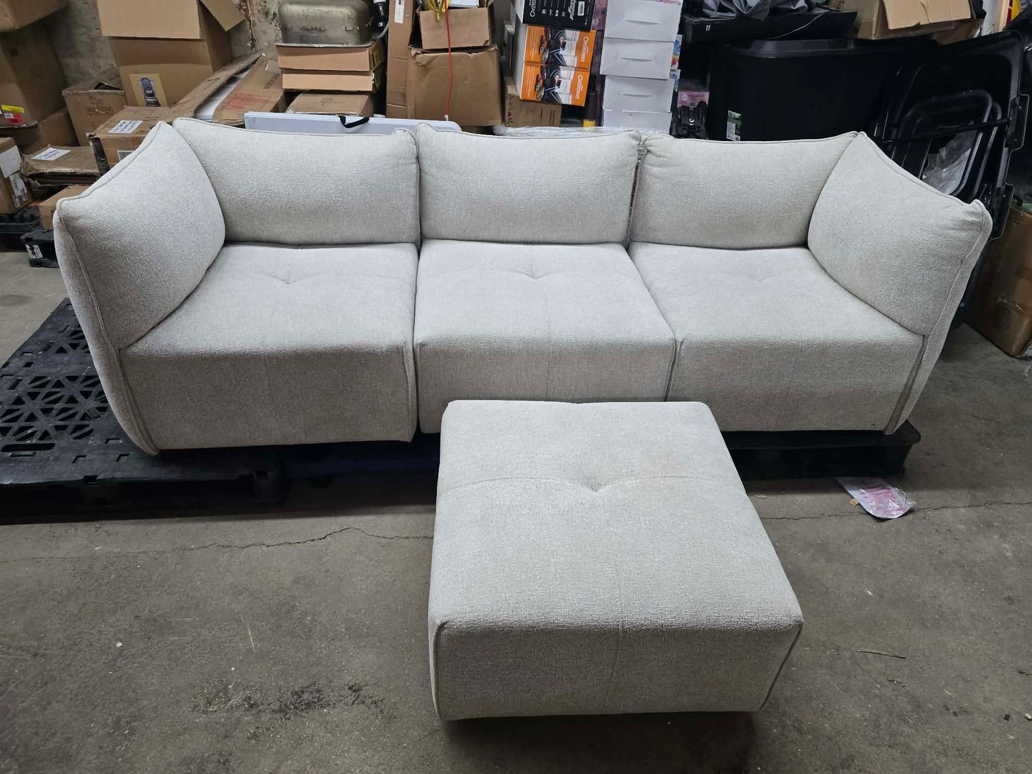 Marshalls Couch & Ottoman 100" Long x 36" Deep x 30" Tall Cushioned Sides & Back MSRP $1699.99 Marshalls Couch & Ottoman 100" Long x 36" Deep x 30" Tall Cushioned Sides & Back MSRP $1699.99
