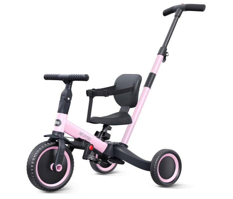 newyoo TR007 5-in-1 Tricycle for Toddlers 1-3, Toddler Bike Pink newyoo TR007 5-in-1 Tricycle for Toddlers 1-3, Toddler Bike Pink