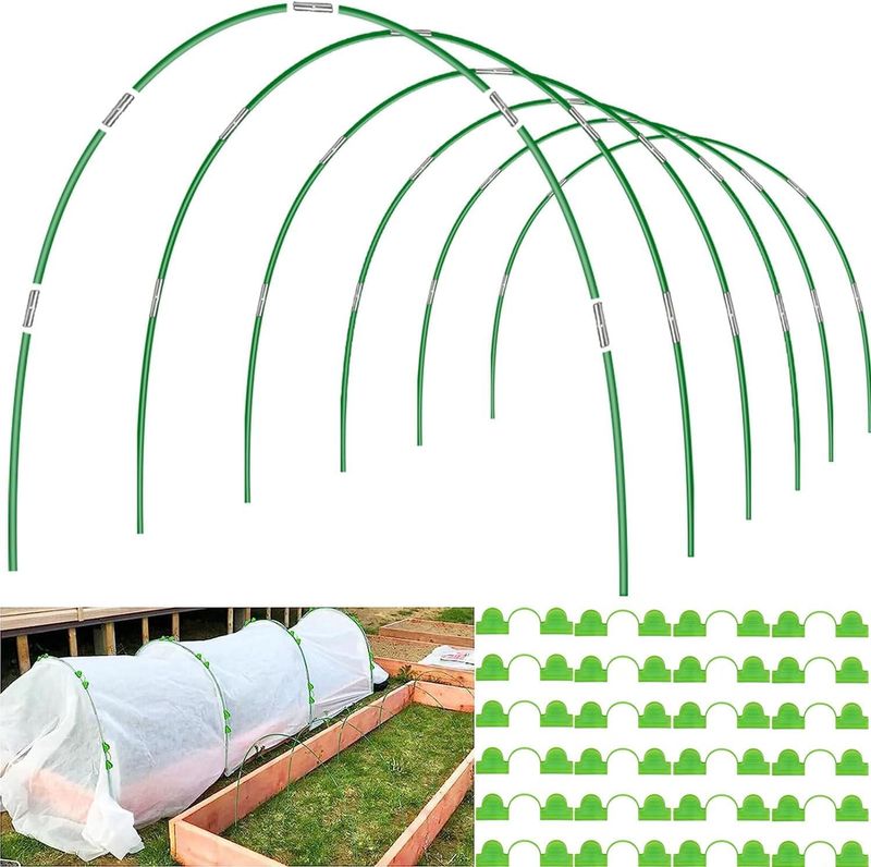 Garden Hoops for Raised Beds Row Cover, 36pcs 8ft Greenhouse Garden Grow Tunnel Garden Hoops for Raised Beds Row Cover, 36pcs 8ft Greenhouse Garden Grow Tunnel