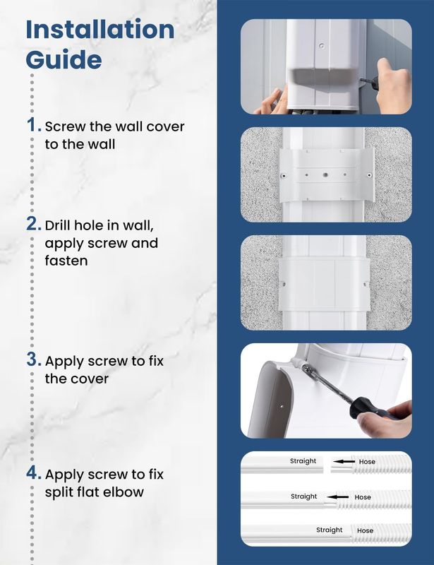 Mooitek 4" 13.5Ft Mini Split PVC Line Set Cover Kit Mooitek 4" 13.5Ft Mini Split PVC Line Set Cover Kit