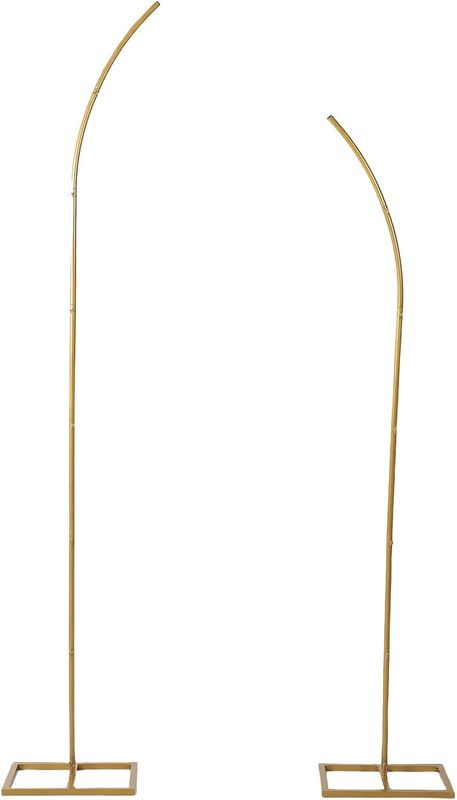 Luocute Gold Curved Top Wedding Arch Stand Arch Backdrop Stand