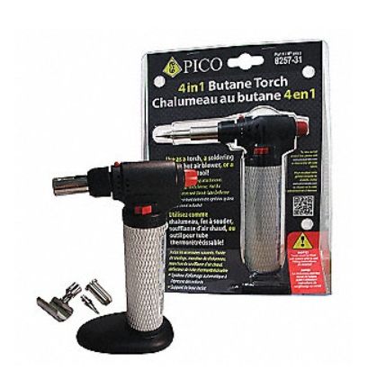 BUTANE TORCH, 4 IN 1, REFILLABLE, SAFETY LOCK, FLAME TEMP 2400 ° F