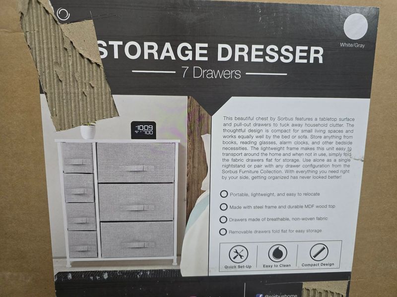 Sorbus 7 Drawers Chest Dresser - Grey Sorbus 7 Drawers Chest Dresser - Grey