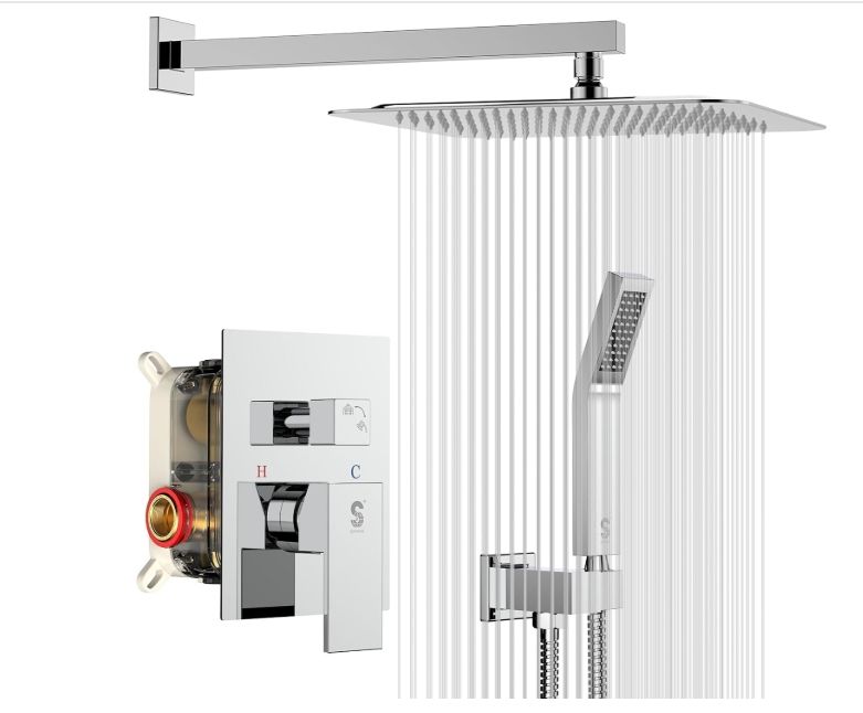 SR SUN RISE Shower System CA-F5043 Bathroom Luxury Rain Mixer Shower Combo Set Wall