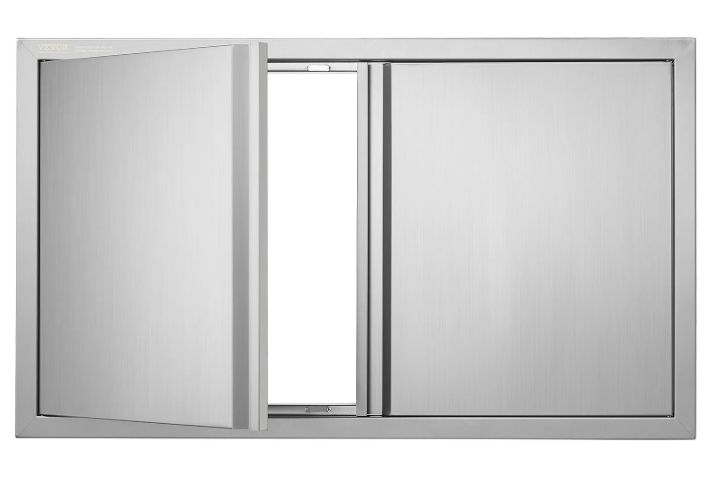 VEVOR BBQ Access Door, 36W x 21H Inch Double Outdoor Kitchen Door, Stainless Steel Flush Mount