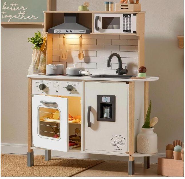 Tiny Land Play Kitchen for Kids – Real Lights, Sounds & Adjustable Height Tiny Land Play Kitchen for Kids – Real Lights, Sounds & Adjustable Height