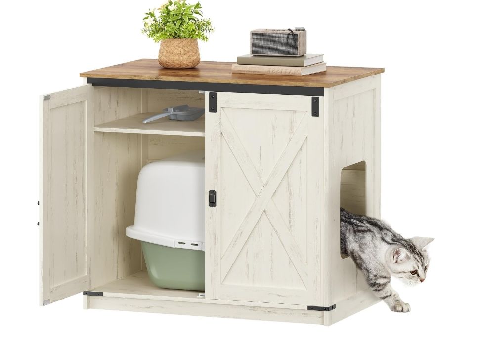 Hzuaneri Cat Litter Box Enclosure Enclosed, Hidden Litter Box Furniture Hzuaneri Cat Litter Box Enclosure Enclosed, Hidden Litter Box Furniture