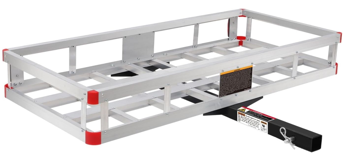 MaxxHaul 70108 49 Inch x 22.5 Inch Hitch Cargo Carrier - Trailer Hitch Mount Aluminum Cargo MaxxHaul 70108 49 Inch x 22.5 Inch Hitch Cargo Carrier - Trailer Hitch Mount Aluminum Cargo