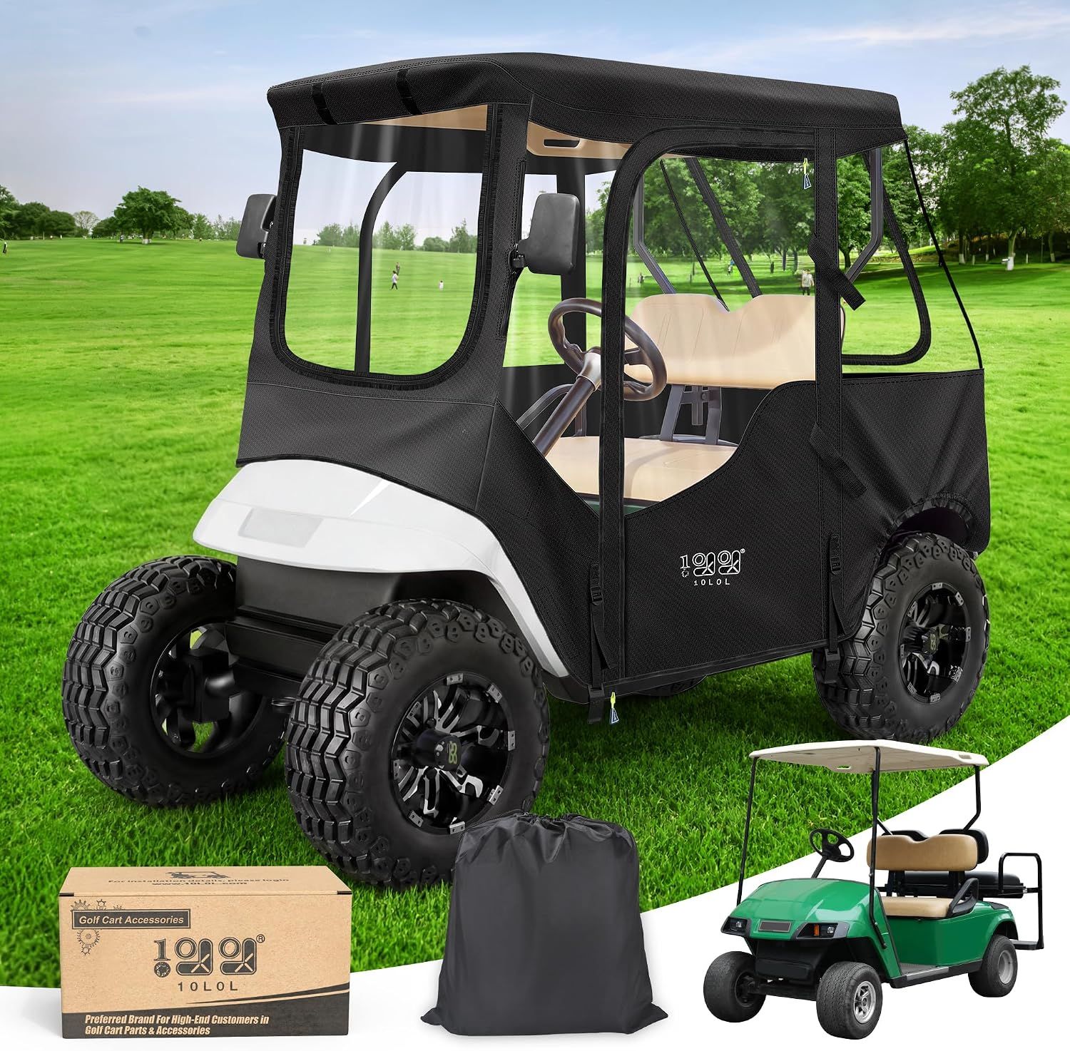 10L0L Golf Cart Enclosure 2 Passenger for EZGO TXT RXV,Waterproof Portable 10L0L Golf Cart Enclosure 2 Passenger for EZGO TXT RXV,Waterproof Portable