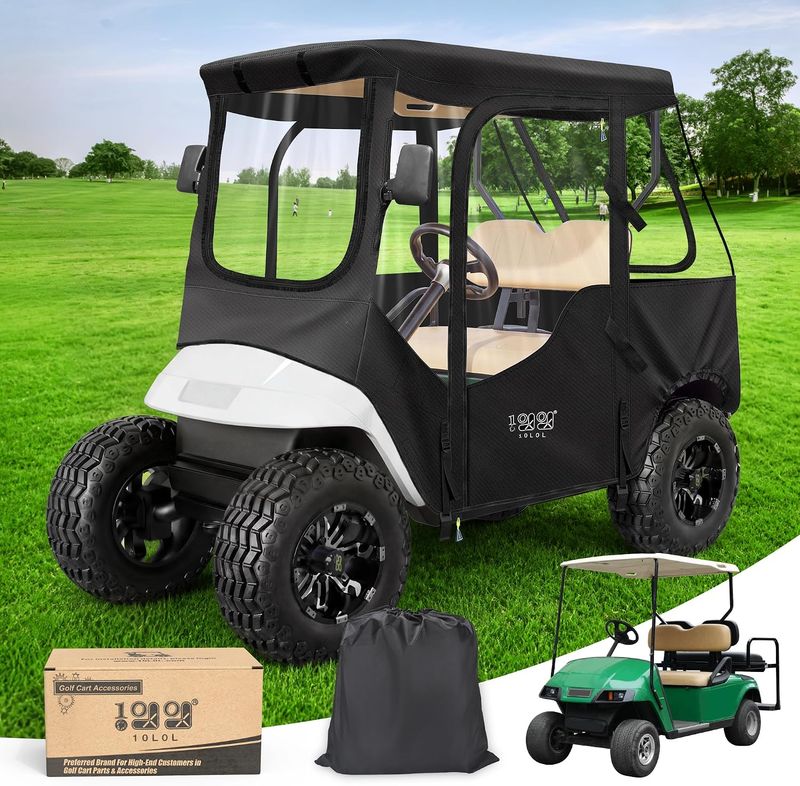 10L0L Golf Cart Enclosure 2 Passenger for EZGO TXT RXV,Waterproof Portable