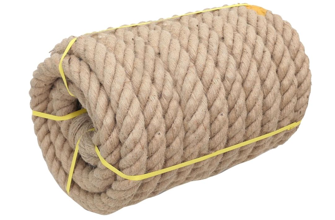 Natural Jute Rope, 2 Inch x 50Ft - Heavy Duty, Swing, Tug of War