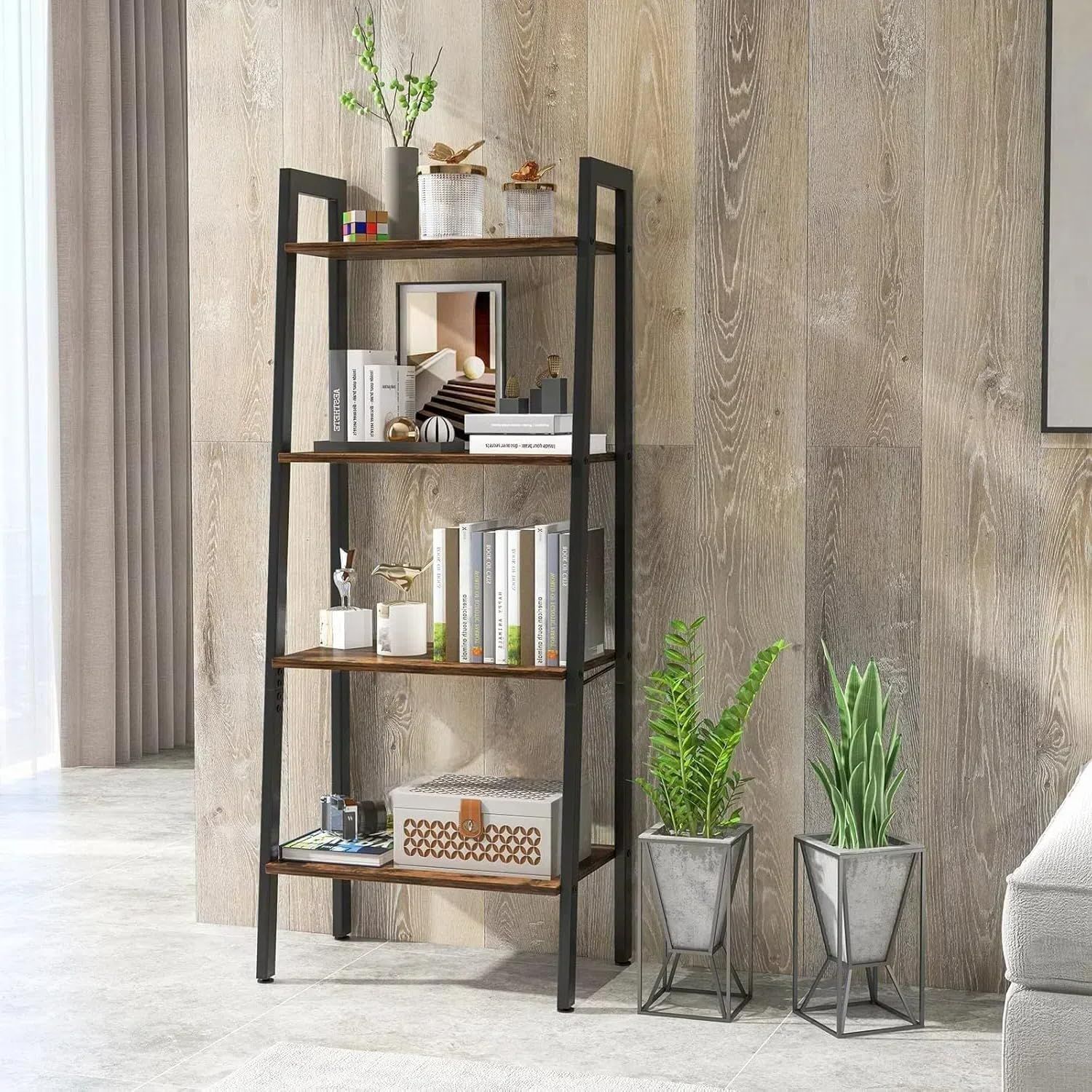 4-Tier Bookshelf, 17 inch Wooden Rack 4-Tier Bookshelf, 17 inch Wooden Rack