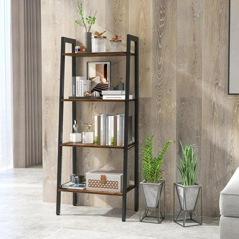 4-Tier Bookshelf, 17 inch Wooden Rack 4-Tier Bookshelf, 17 inch Wooden Rack