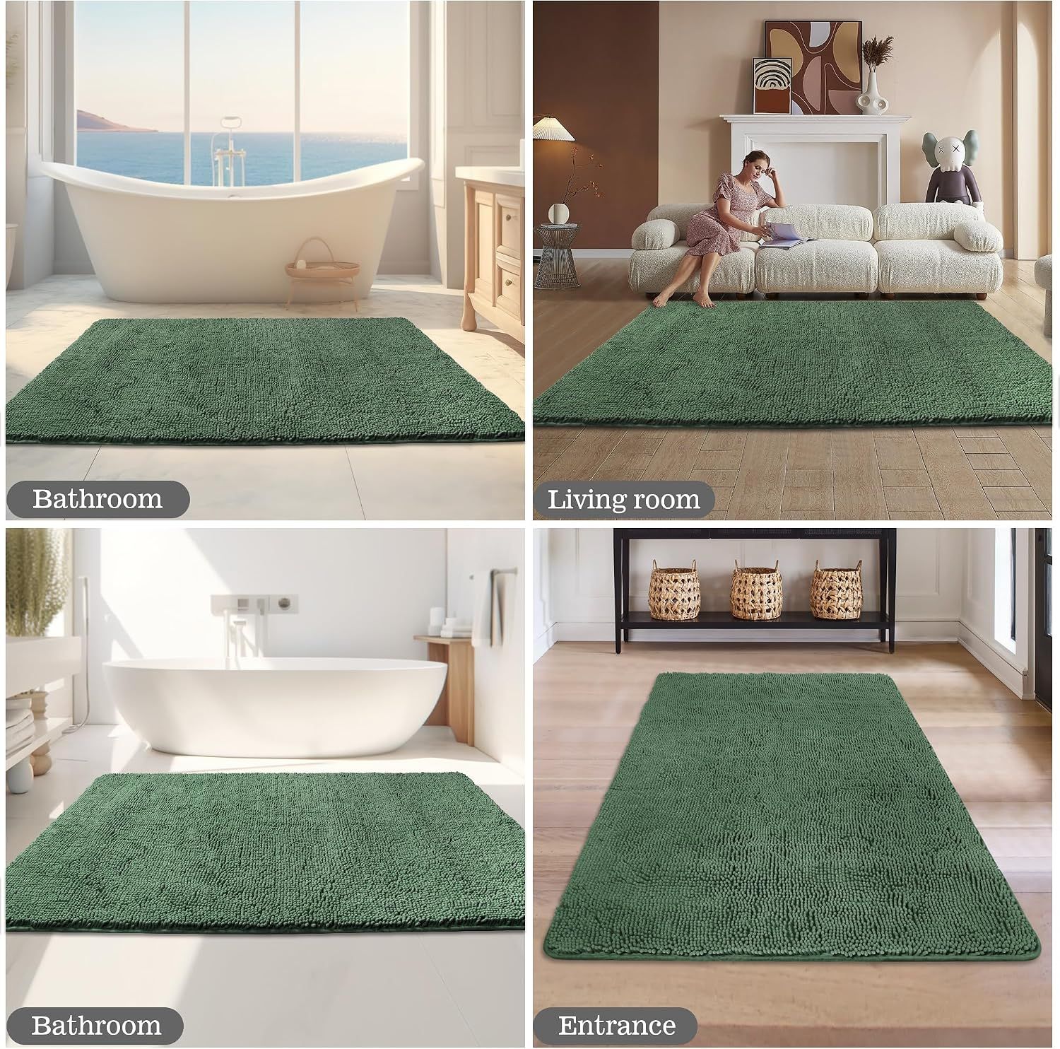 Yeaban Bathroom Runner Rug 36 x 60 Inch