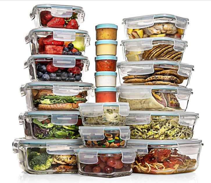 Razab 35 PC Glass Containers Food Storage with Lids