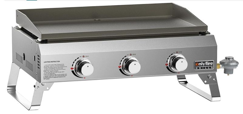 ONLYFIRE GRILLS Propane Gas Griddle, 3 Burner Portable Flat Top Grill ONLYFIRE GRILLS Propane Gas Griddle, 3 Burner Portable Flat Top Grill