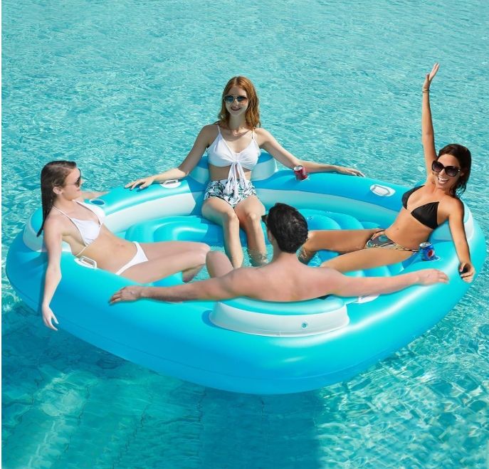 Jasonwell Floating Island Pool Float - Giant Inflatable Multi Person Jasonwell Floating Island Pool Float - Giant Inflatable Multi Person