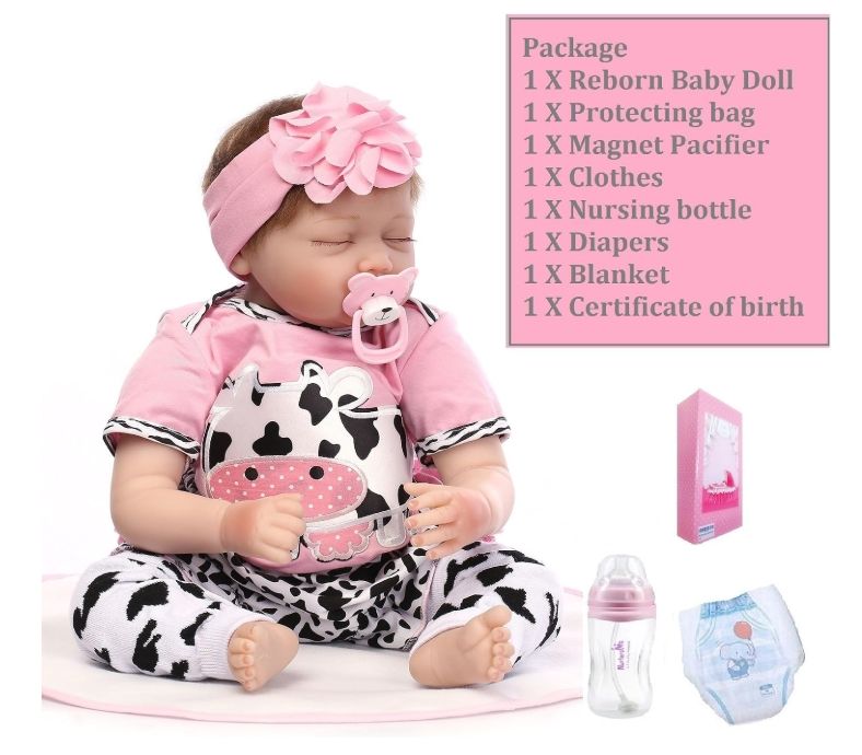 NPK Sleeping Reborn Baby Doll Girl Soft Vinyl Silicone Lifelike NPK Sleeping Reborn Baby Doll Girl Soft Vinyl Silicone Lifelike