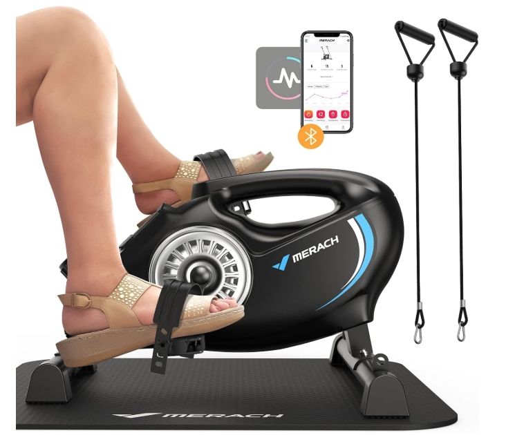 Under Desk Bike Pedal Exerciser, Quiet Magnetic Mini Exercise Bike Under Desk Bike Pedal Exerciser, Quiet Magnetic Mini Exercise Bike