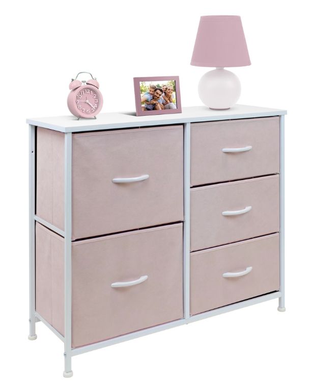 Sorbus 5 Drawers Chest Dresser - Pink Sorbus 5 Drawers Chest Dresser - Pink