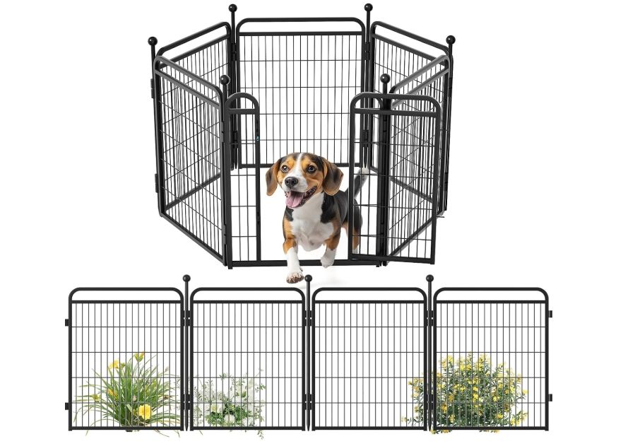 Gardner Pet Dog Playpens, 32" H 6 Panels, Black | Dog Pen Outdoor/Indoor Dog Fence Gardner Pet Dog Playpens, 32" H 6 Panels, Black | Dog Pen Outdoor/Indoor Dog Fence